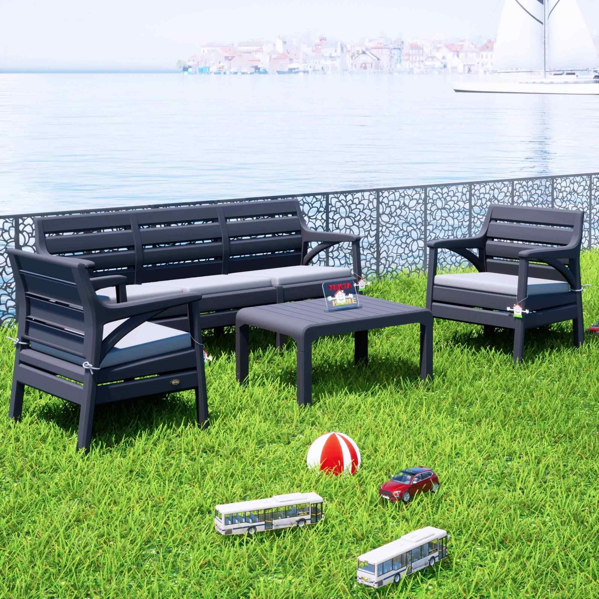 Holiday Hawaii Oturma Grubu Bahçe Ve Balkon Koltuk Takımı Antrasit